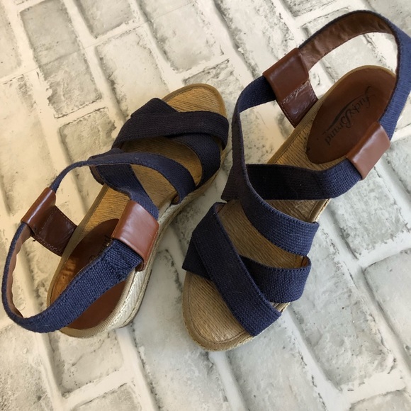 Lucky Brand denim wedges Sz 6 1/2 - Picture 2 of 5